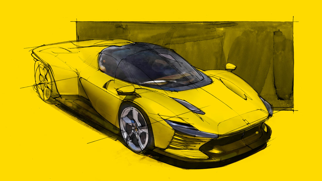 Ferrari Daytona SP3, exterior drawing